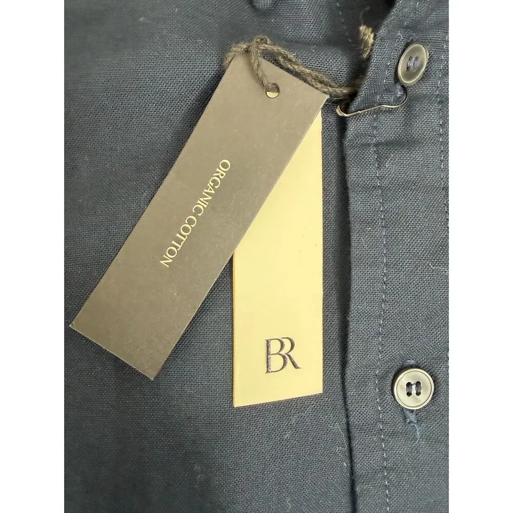 Banana Republic Organic Cotton Long Sleeve Button Down Oxford Shirt Sz M Indigo